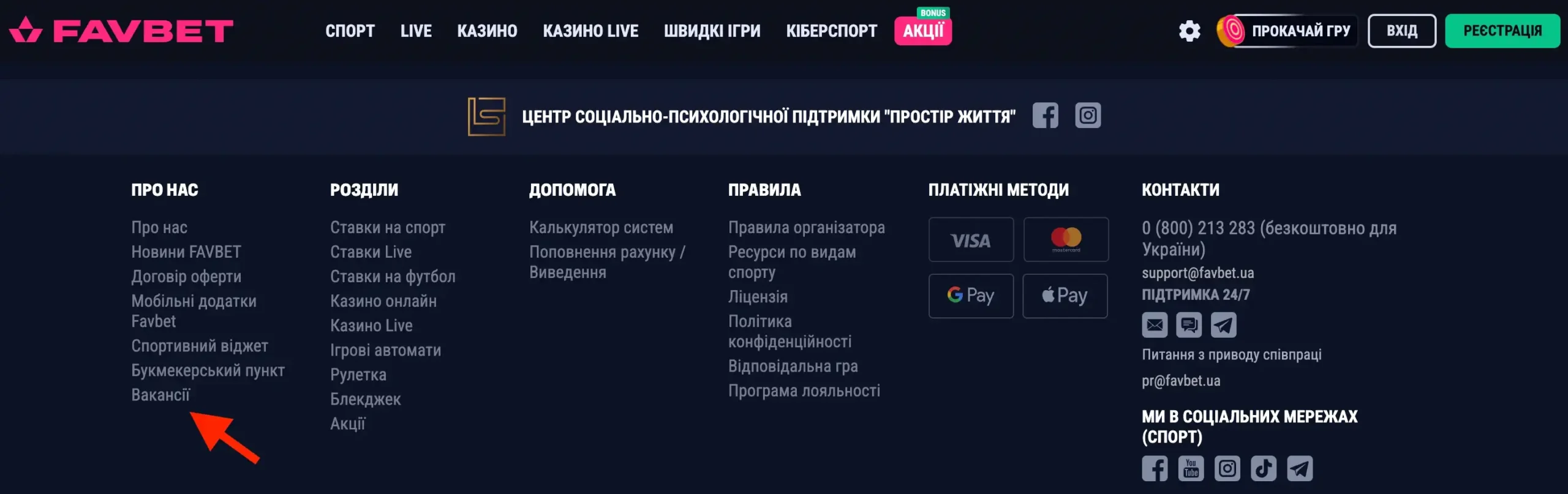 вакансії Favbet Tech